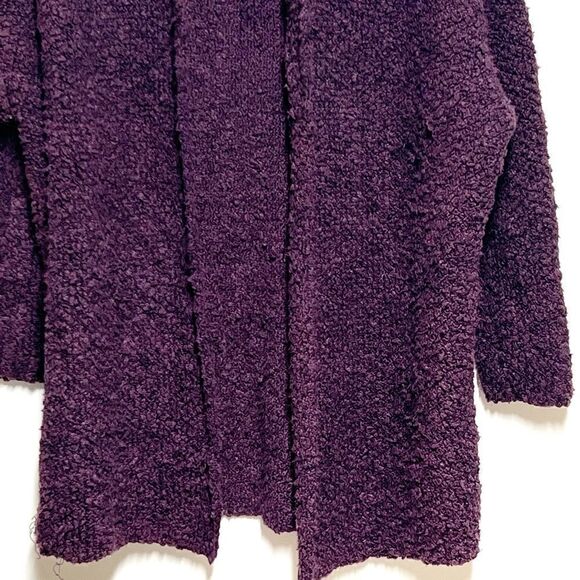 Free People Day Dreamer Boucle Cardigan Midi Sweater Dark Plum Roll Neck Sz XS - Picture 3 of 8